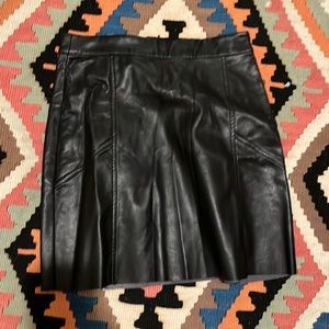Black leather skirt